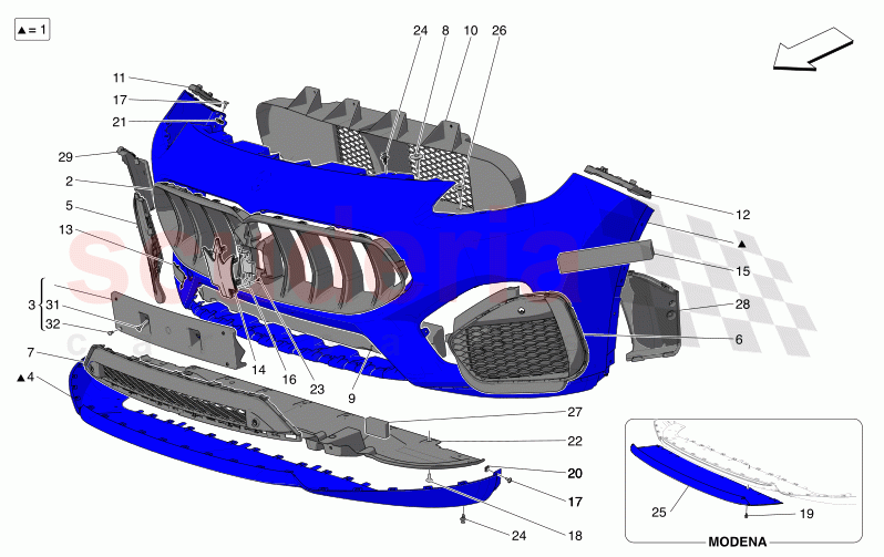 FRONT BUMPER of Maserati Maserati Grecale Modena Automatic 2.0 T4 4WD 250HP MHEV