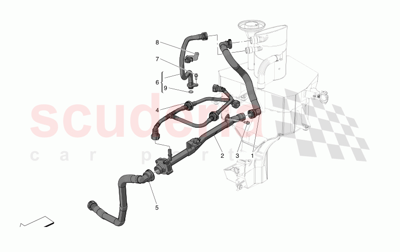 OIL VAPOUR RECIRCULATION SYSTEM of Maserati Maserati MC20 Automatic 3.0 BT V6 2WD 630HP