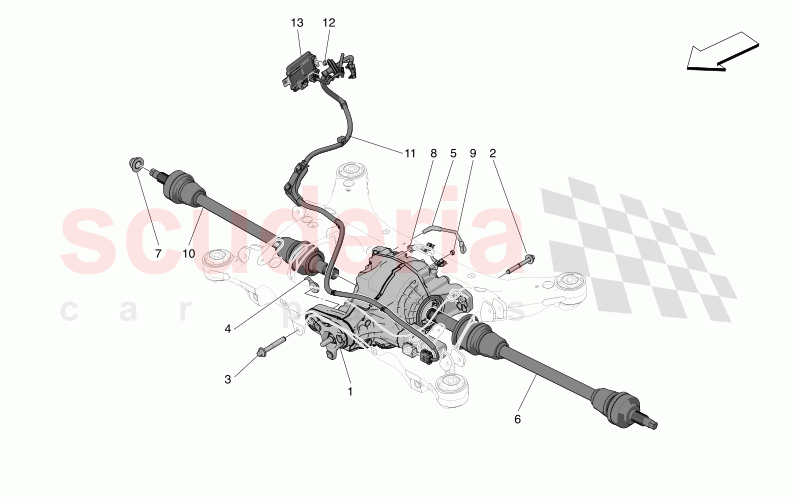 DIFFERENTIAL AND REAR AXLE SHAFTS of Maserati Maserati Grecale Trofeo Automatic 3.0 BT V6 530HP
