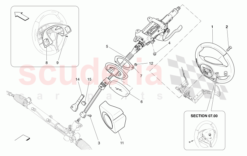 STEERING COLUMN AND STEERING WHEEL UNIT of Maserati Maserati Levante Modena Automatic 3.0 BT V6 4WD 350HP