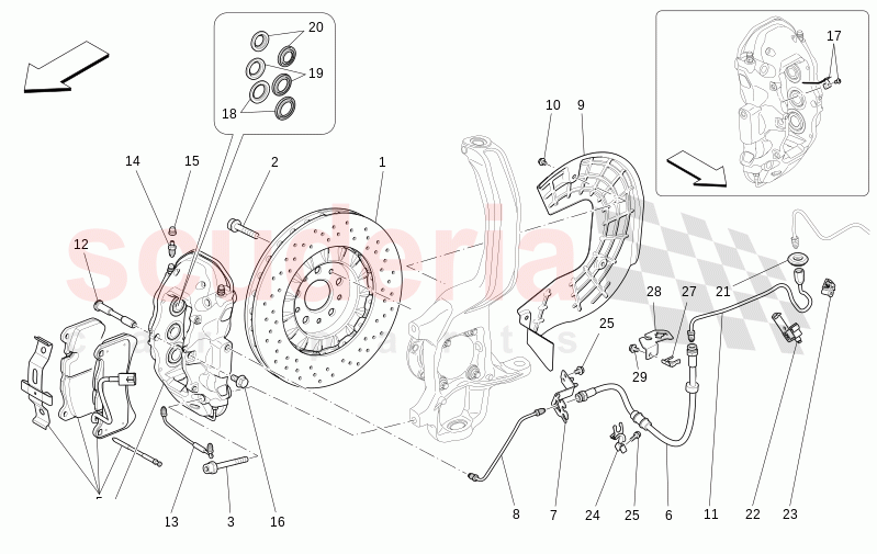 BRAKING DEVICES ON FRONT WHEELS of Maserati Maserati Levante Modena Automatic 3.0 BT V6 4WD 350HP