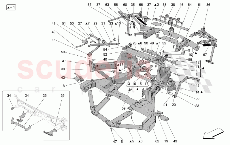 REAR CHASSIS of Maserati Maserati MC20 Notte Automatic 3.0 BT V6 2WD 630HP