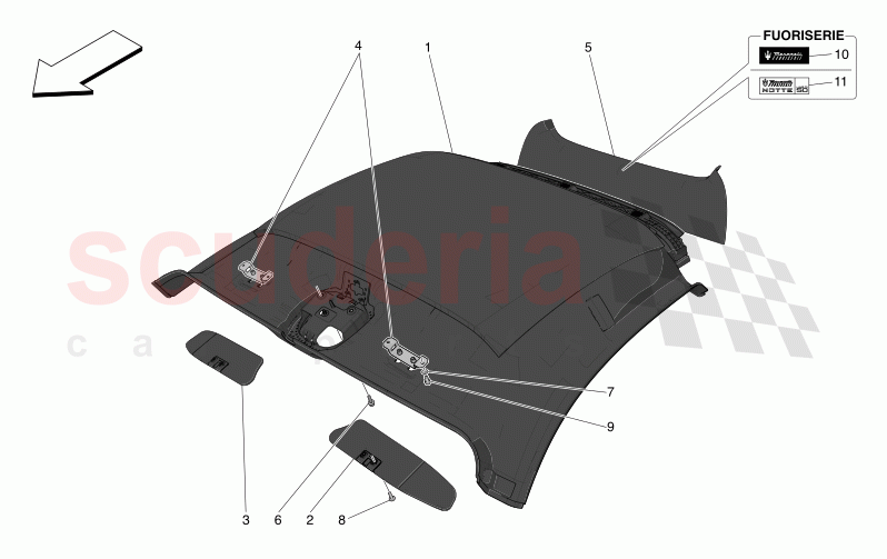 ROOF AND SUN VISORS of Maserati Maserati MC20 Notte Automatic 3.0 BT V6 2WD 630HP