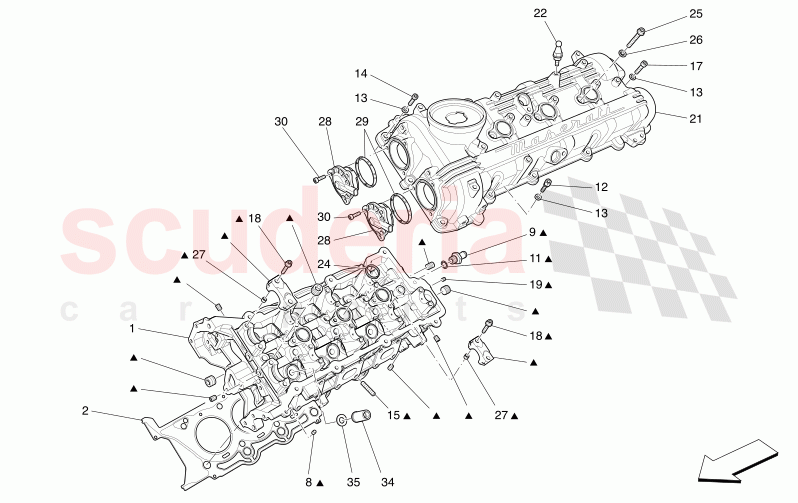 LH CYLINDER HEAD of Maserati Maserati Levante Modena Automatic 3.0 BT V6 4WD 430HP