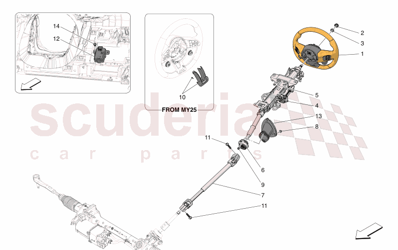 STEERING COLUMN AND STEERING WHEEL UNIT of Maserati Maserati GranCabrio M189 TROFEO  AUTOMATIC 4WD 3.0 BT V6 550 HP