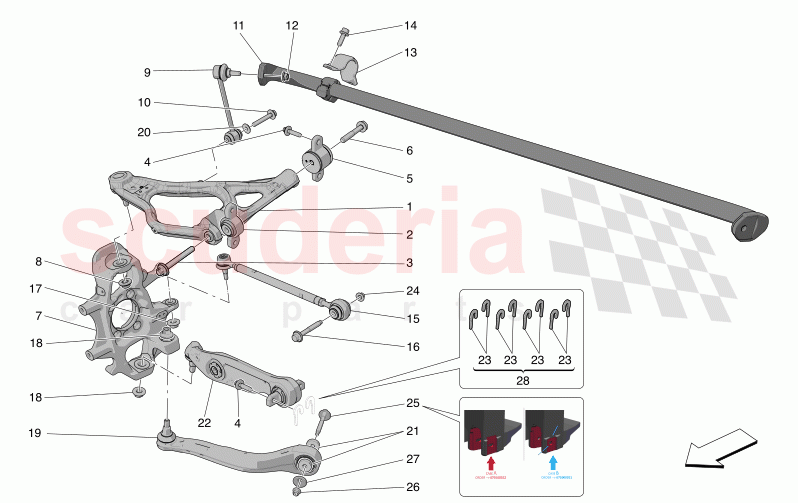 REAR SUSPENSION of Maserati Maserati MC20 Notte Automatic 3.0 BT V6 2WD 630HP
