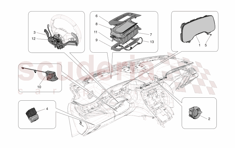 DASHBOARD DEVICES of Maserati Maserati GranTurismo M189 FOLGORE  AUTOMATIC 4WD BEV 560 kW