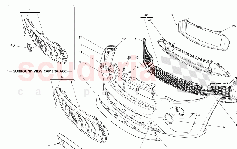 09.10 - 15 FRONT BUMPER of Maserati Maserati Levante Modena Automatic 3.0 BT V6 4WD 430HP