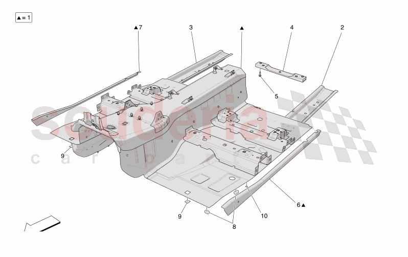 CENTRAL STRUCTURAL FRAMES AND SHEET PANELS of Maserati Maserati GranTurismo M189 TROFEO  AUTOMATIC 4WD 3.0 BT V6 550 HP