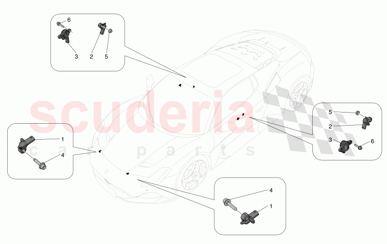 CRASH SENSORS of Maserati Maserati MC20 Automatic 3.0 BT V6 2WD 630HP