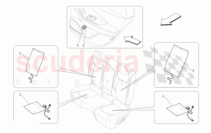 REAR SEATS: MECHANICS AND ELECTRONICS of Maserati Maserati Levante Modena Automatic 3.0 BT V6 4WD 430HP