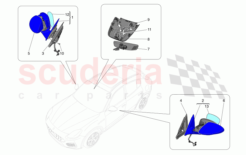 INTERNAL AND EXTERNAL REAR-VIEW MIRRORS of Maserati Maserati Grecale GT  Automatic 2.0 T4 4WD 300HP MHEV
