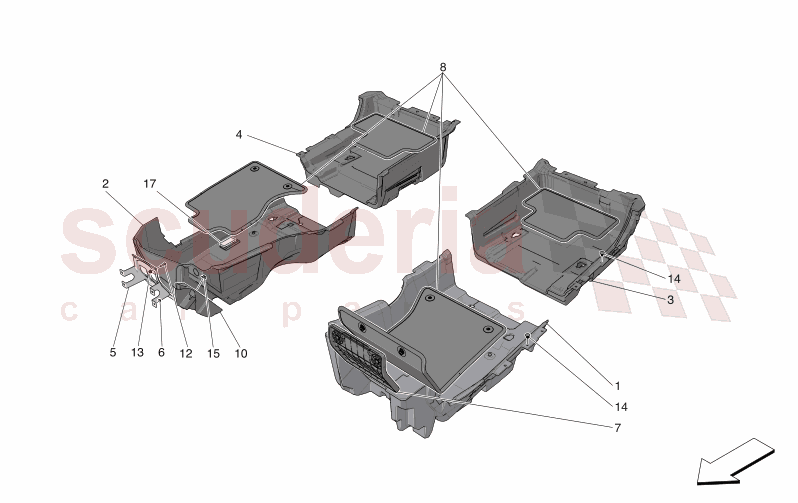 PASSENGER COMPARTMENT MATS of Maserati Maserati GranCabrio M189 FOLGORE  AUTOMATIC 4WD BEV 560 kW
