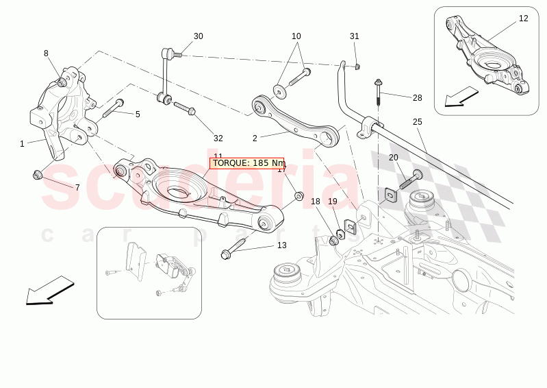 REAR SUSPENSION of Maserati Maserati Levante Modena Automatic 3.0 BT V6 4WD 430HP