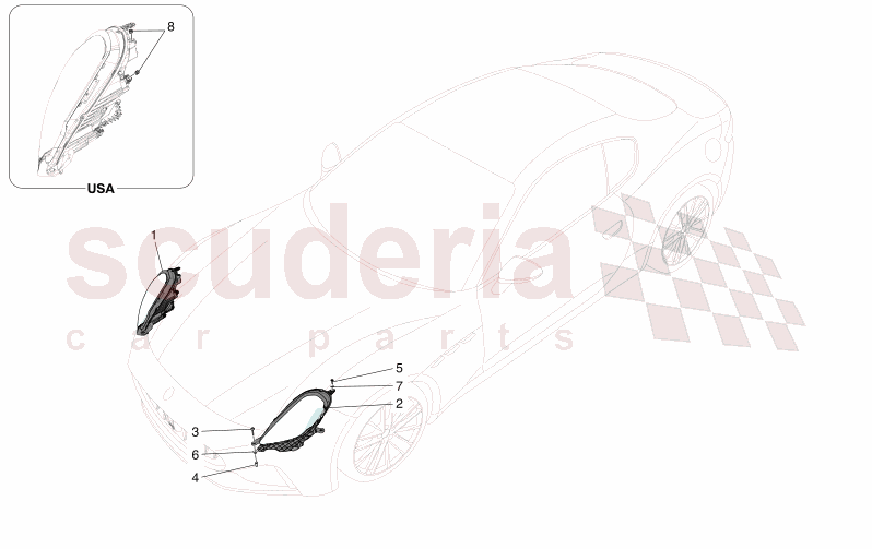 HEADLIGHT CLUSTERS of Maserati Maserati GranTurismo M189 FOLGORE  AUTOMATIC 4WD BEV 560 kW