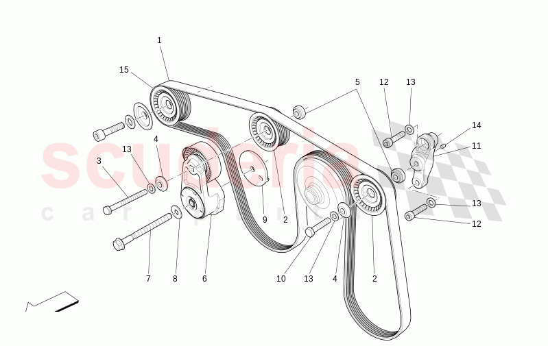 AUXILIARY DEVICE BELTS of Maserati Maserati Levante Modena Automatic 3.0 BT V6 4WD 350HP