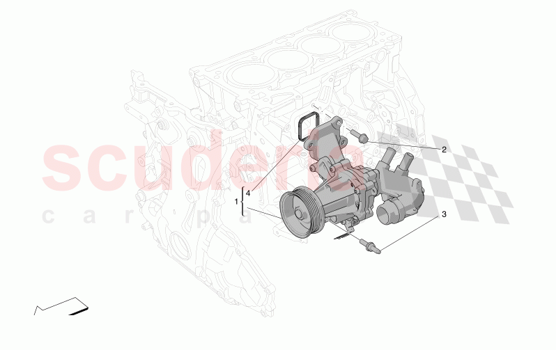 COOLING SYSTEM: WATER PUMP of Maserati Maserati Grecale GT  Automatic 2.0 T4 4WD 300HP MHEV