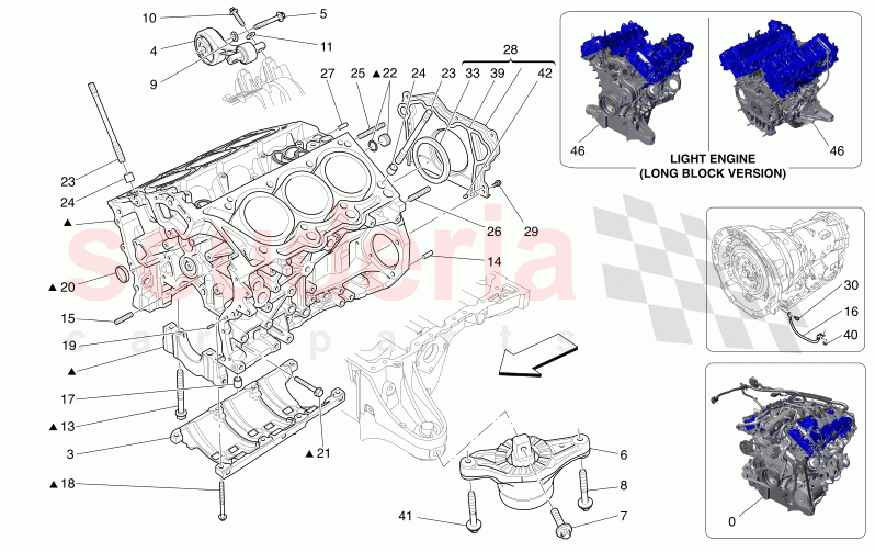CRANKCASE of Maserati Maserati Levante Modena Automatic 3.0 BT V6 4WD 430HP