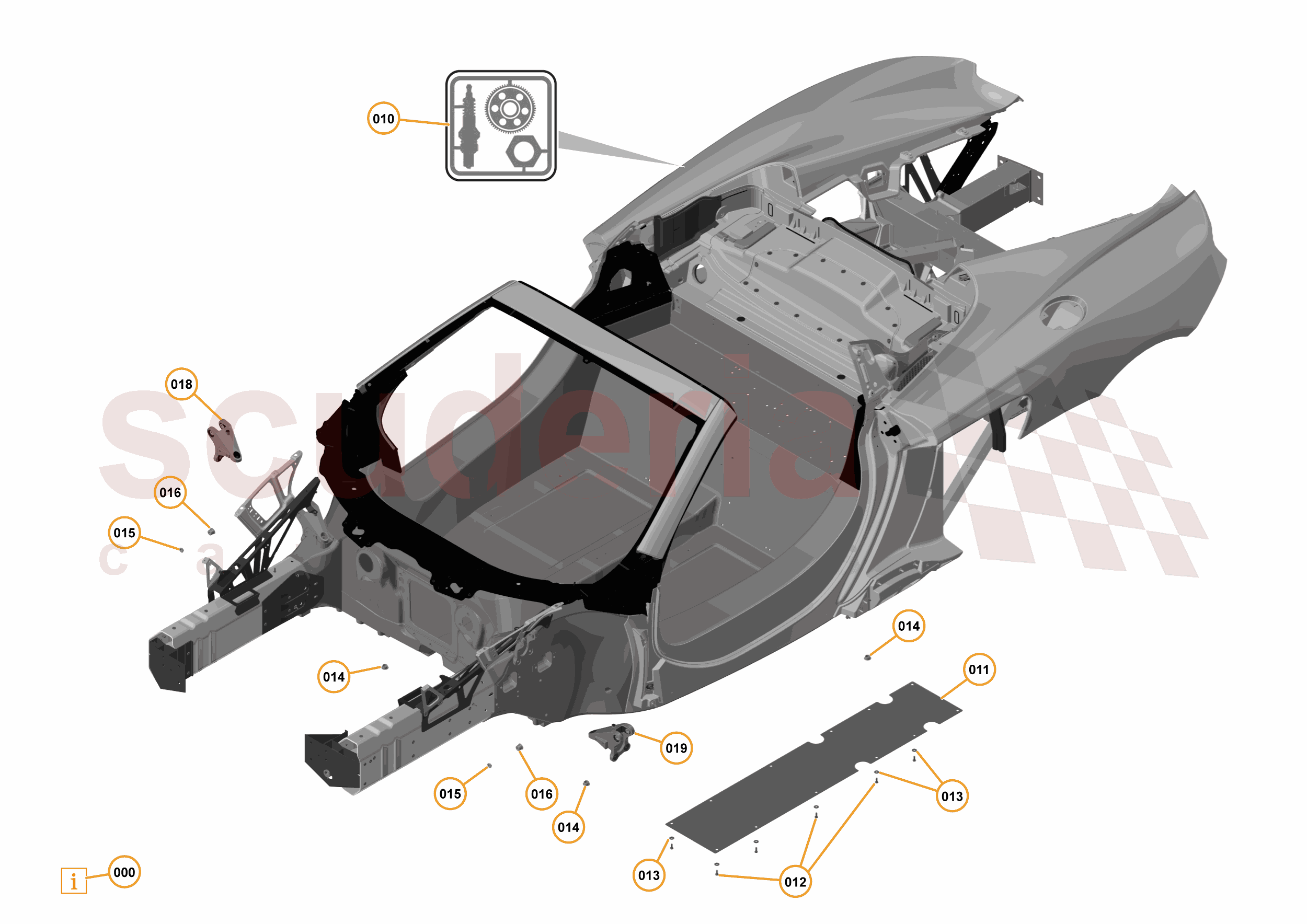 1 - A1 - BODY STRUCTURES - 1.1 - 01 - TUB STRUCTURE of McLaren McLaren McLaren 625C Spider