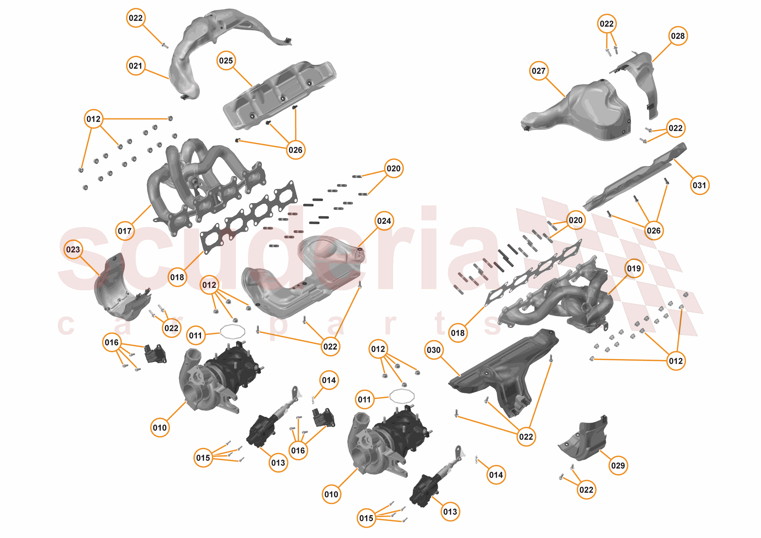 34 - ENGINE - 34.4 - EXHAUST MANIFOLD & TURBOCHARGERS of McLaren McLaren McLaren 720S Coupe