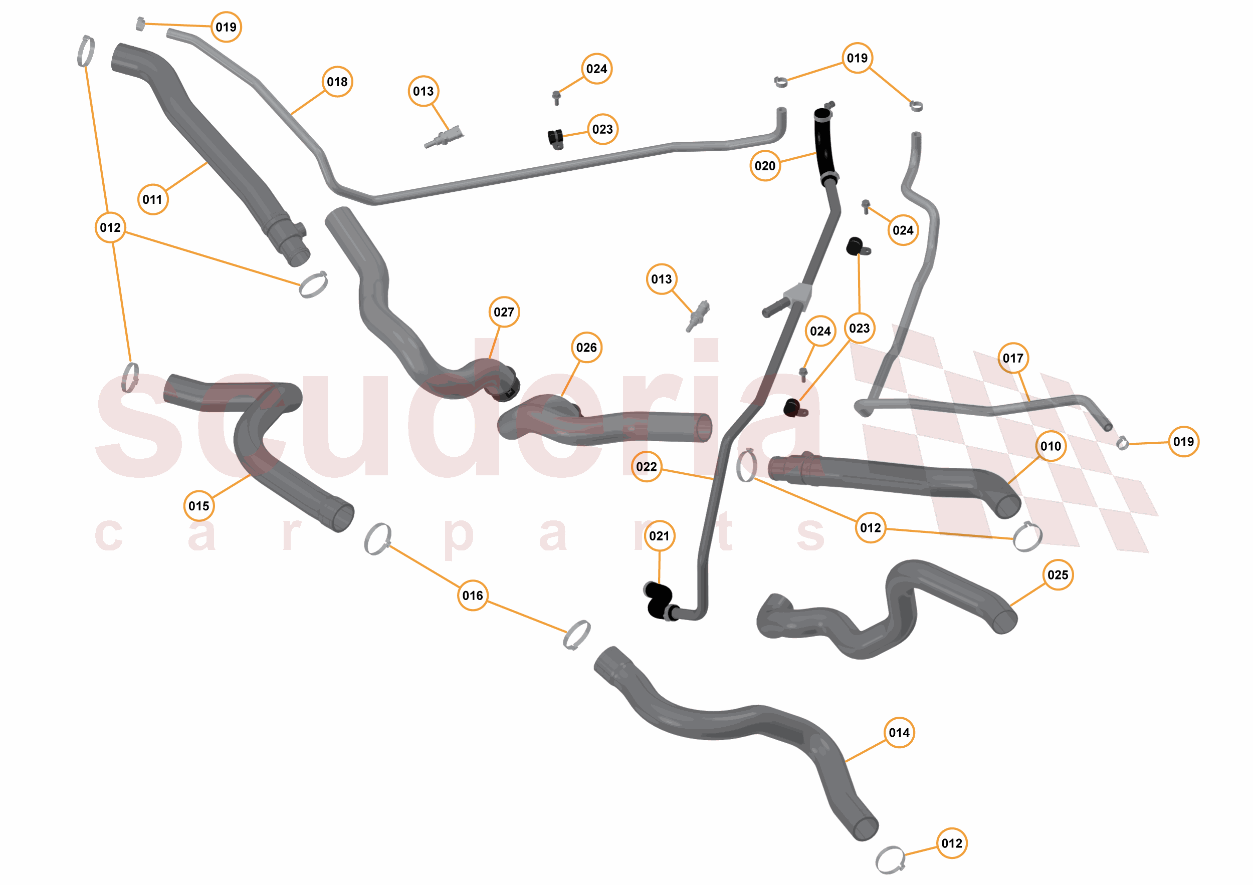 14 - L1 - COOLING SYSTEM - 14.4 - 01 - HIGH TEMPERATURE CIRCUIT & PIPES of McLaren McLaren McLaren 675LT Coupe