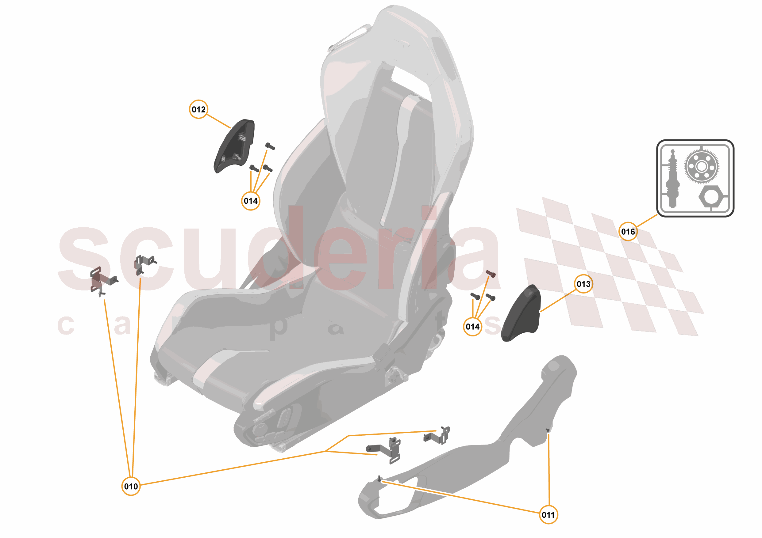 47 - INTERIOR SYSTEMS - 47.10 - SEAT ASSEMBLY - COMPONENTS & HARDWARE - COMMON of McLaren McLaren McLaren 570GT