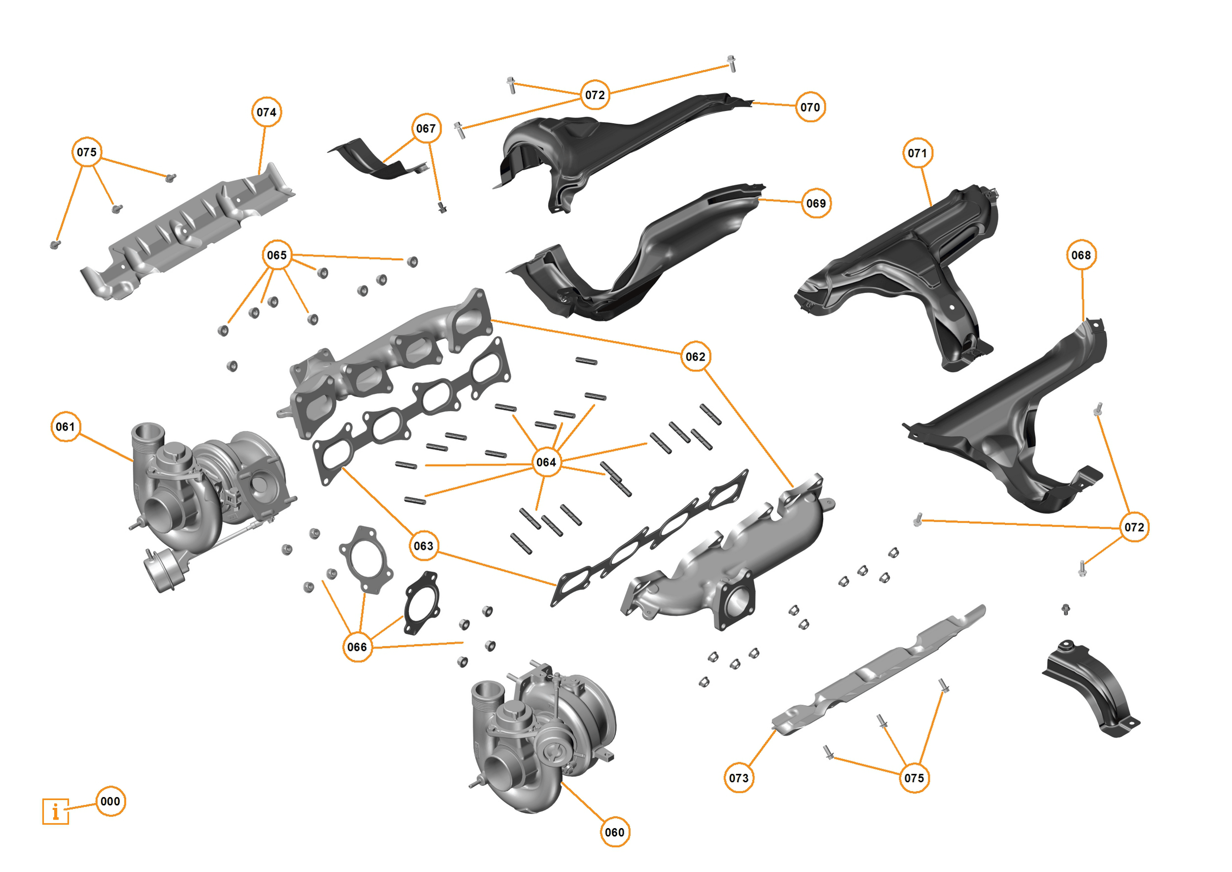 32 - ENGINE - 32.4 - EXHAUST MANIFOLD AND TURBOCHARGERS of McLaren McLaren Ultimate Series McLaren P1 Coupe