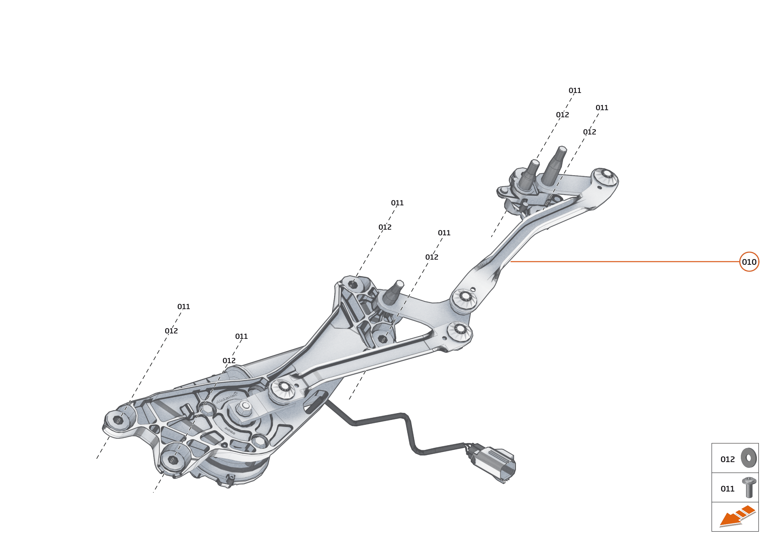 14 - WIPERS AND WASHER SYSTEM - 14.3 - WINDSCREEN WIPER LINKAGE of McLaren McLaren Ultimate Series McLaren Senna