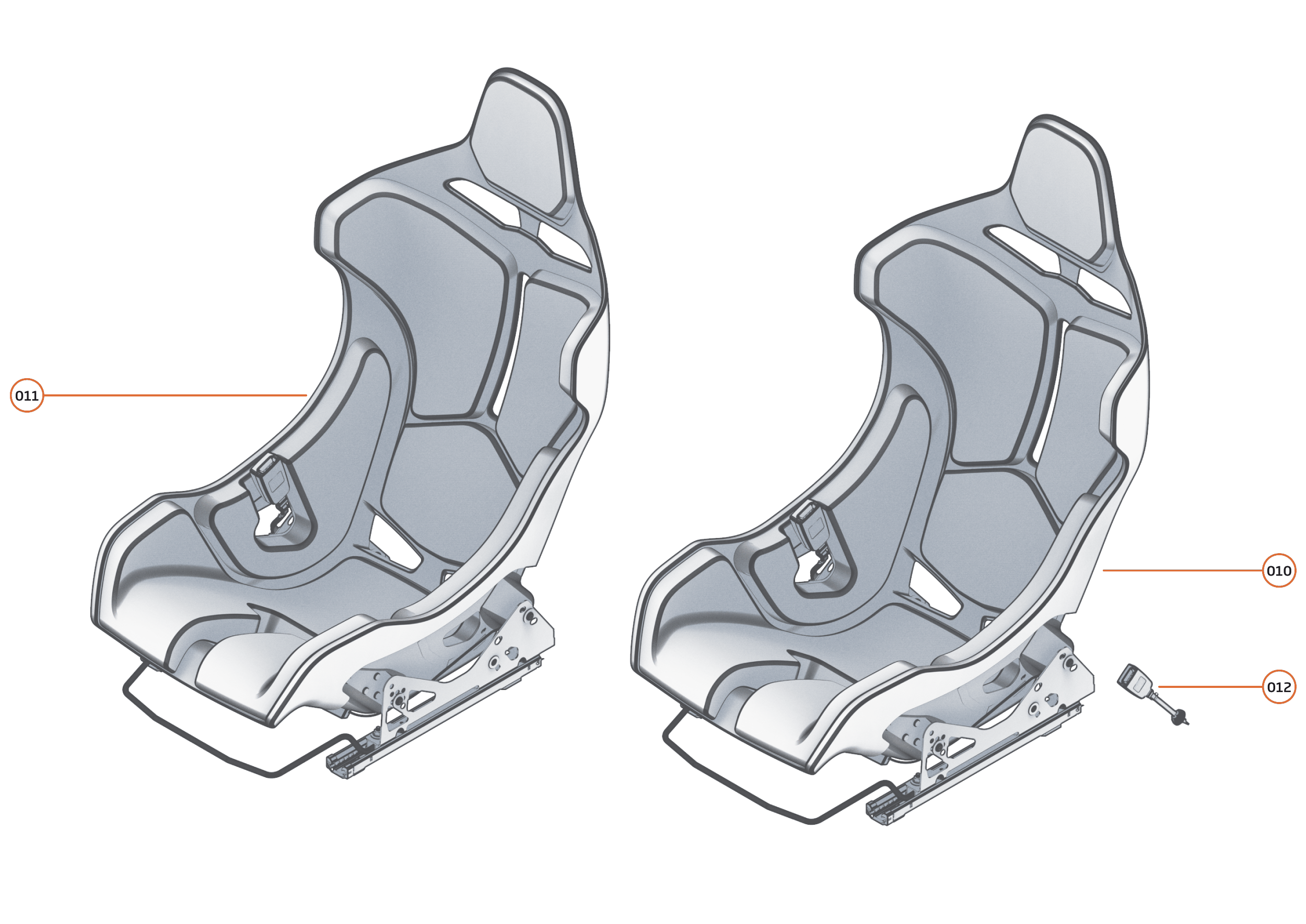 42 - INTERIOR SYSTEMS - 42.12 - SEAT ASSY - RHD - ADJUSTABLE of McLaren McLaren Ultimate Series McLaren Senna