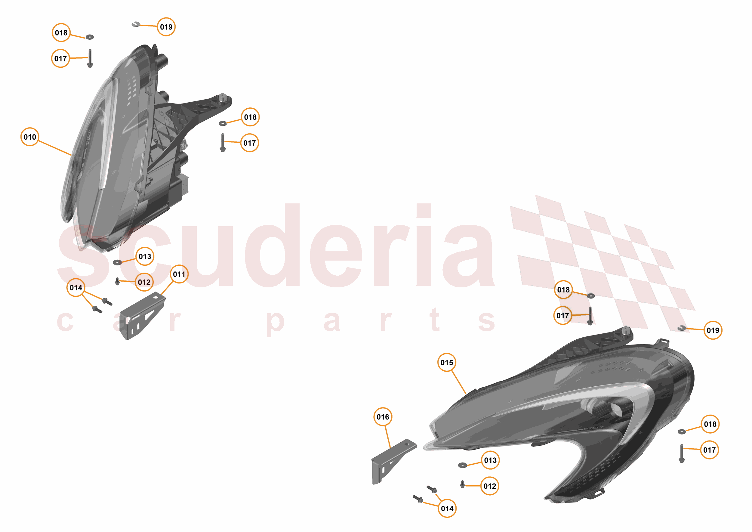 2 - A2 - EXTERIOR TRIM, LIGHTING, AND WIPERS - 2.4 - 04 - FRONT LAMPS AND SIDE MARKERS of McLaren McLaren McLaren 675LT Coupe