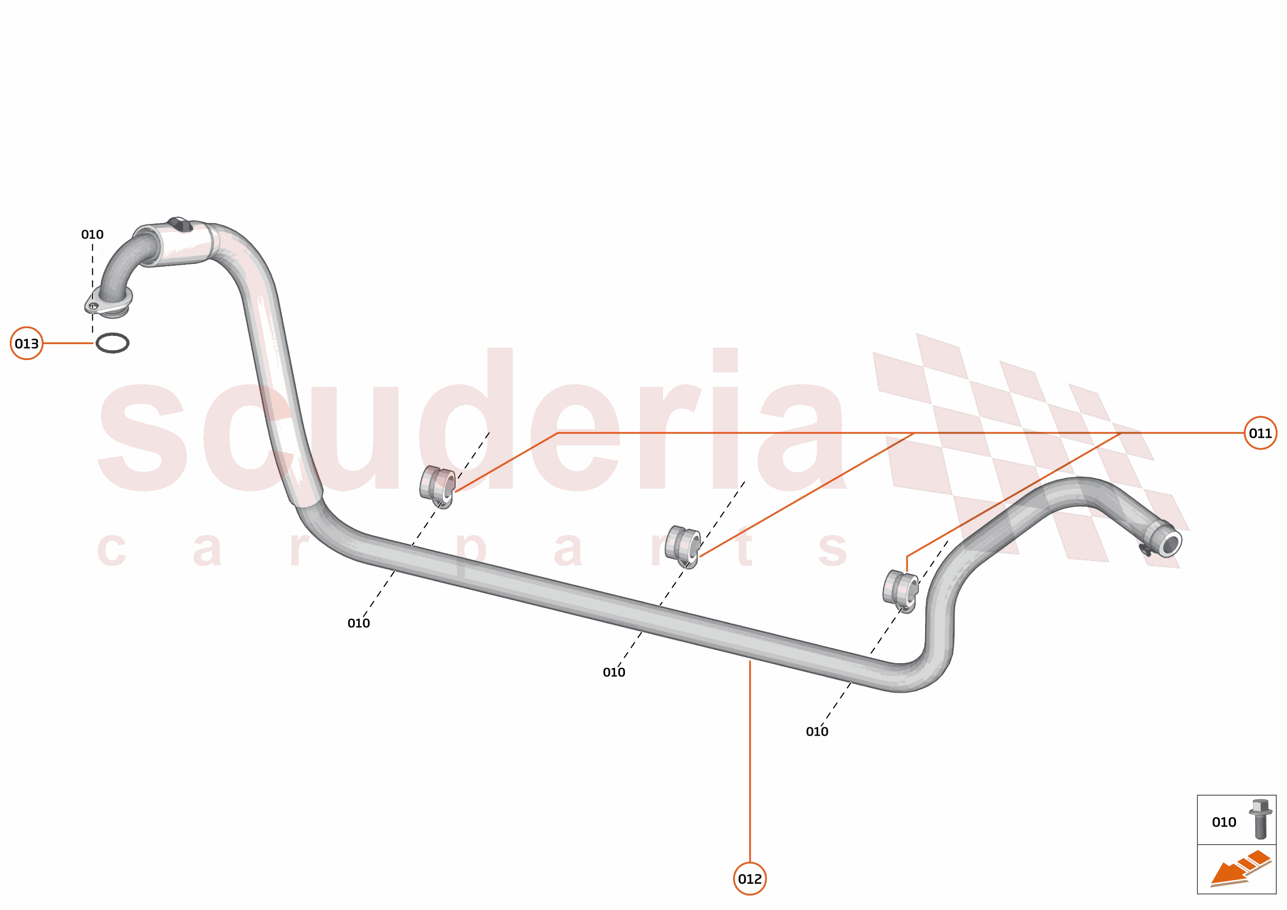 40 - TRANSMISSION COOLING SYSTEMS - 40.2 - CLUTCH OIL COOLER FEED + RTRN PIPE of McLaren McLaren McLaren 600LT Spider