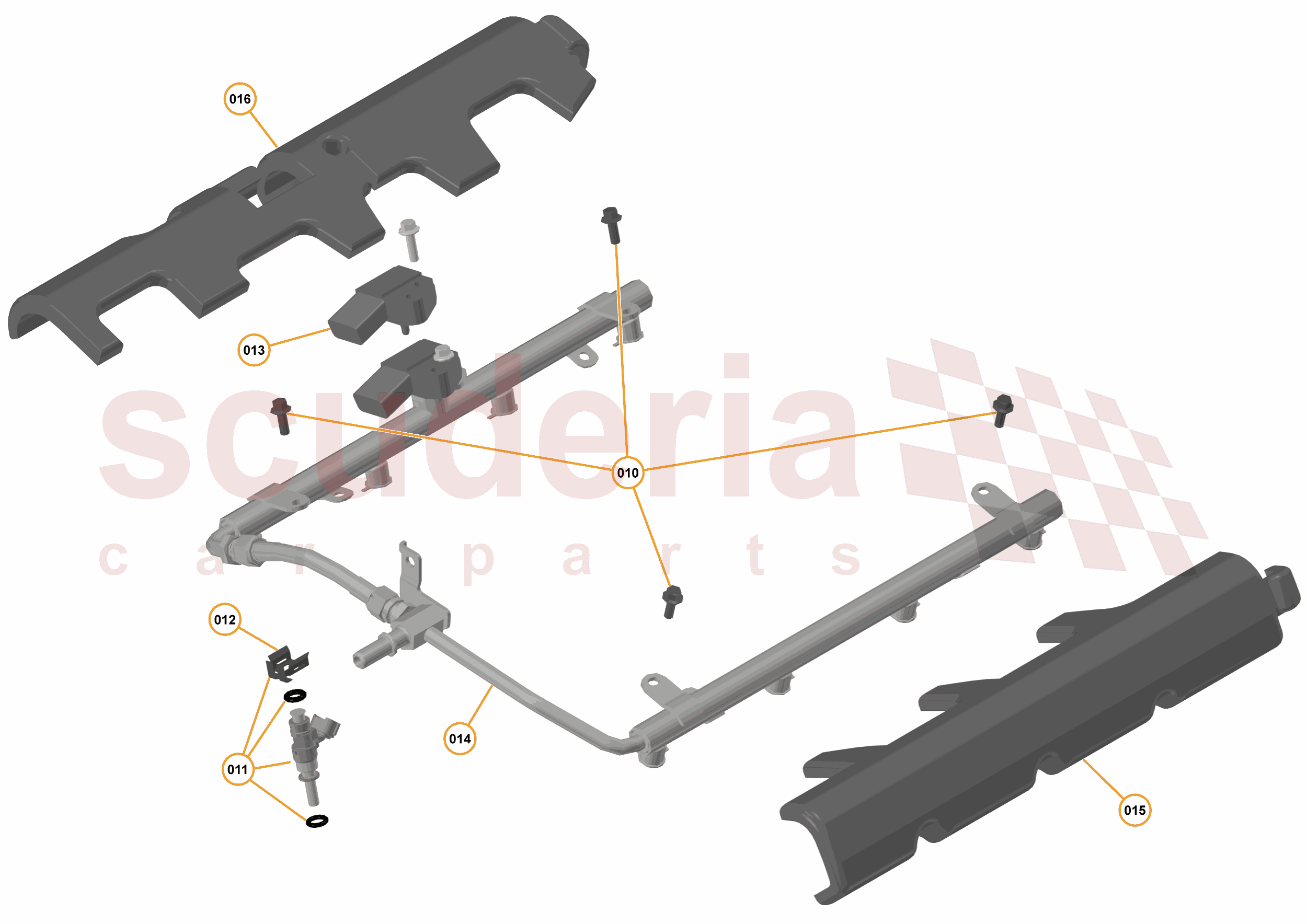 16 - F1 - POWER UNIT - 16.12 - 01 - POWER UNIT - FUEL RAIL + INJECTORS of McLaren McLaren McLaren 675LT Coupe