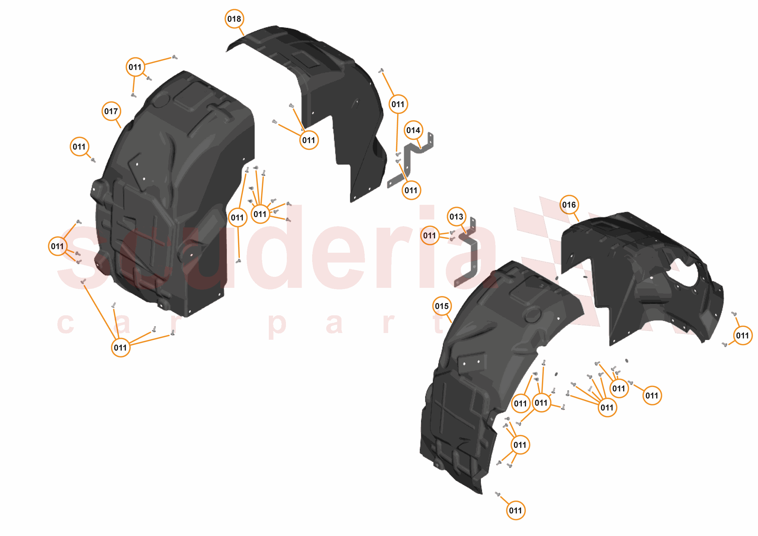 13 - LINERS & NVH - 13.2 - REAR WHEELARCH LINERS of McLaren McLaren McLaren 540C Coupe