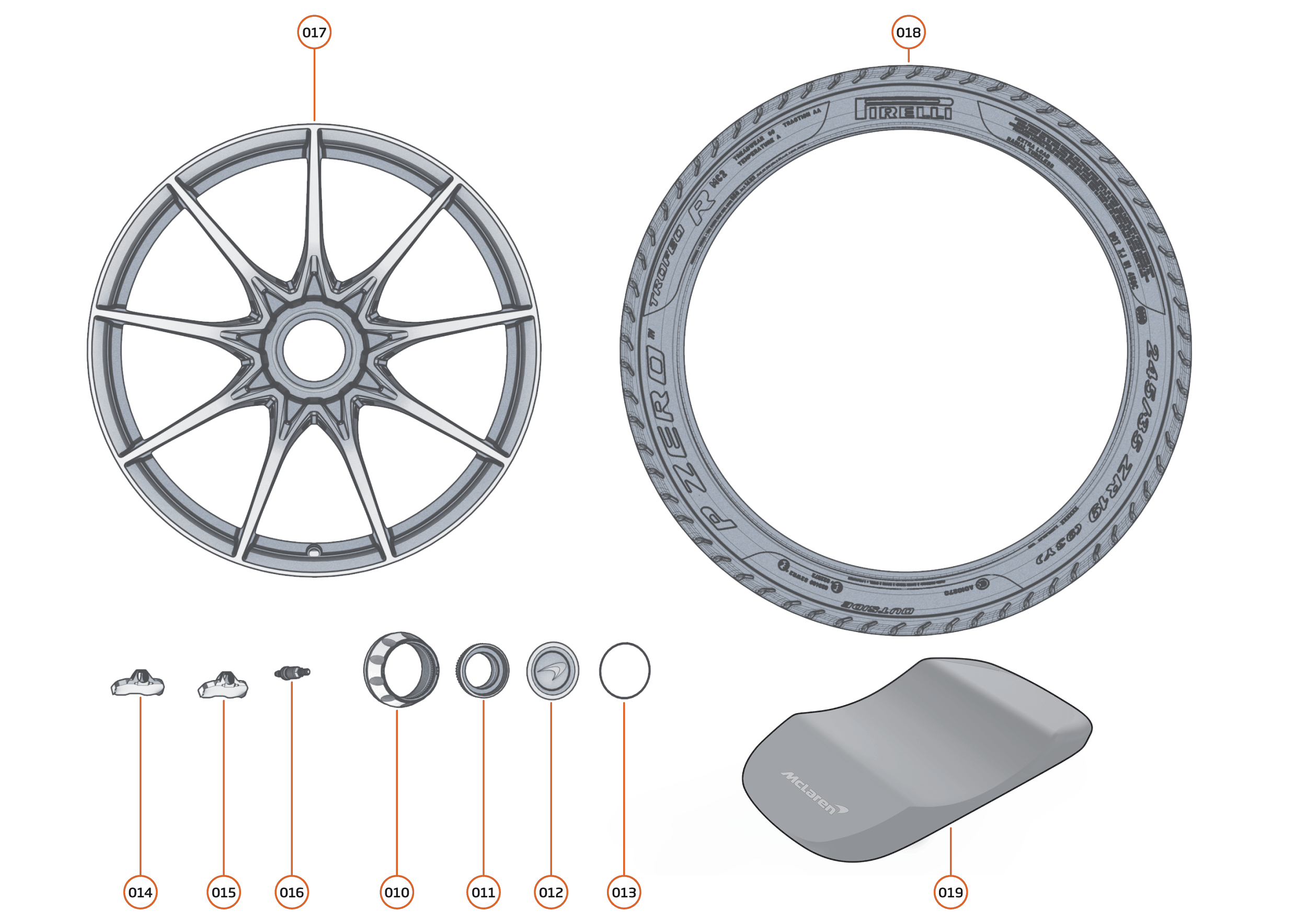 17 - SUSPENSION - 17.14 - WHEEL AND TYRE ASSEMBLIES REAR RIGHT of McLaren McLaren Ultimate Series McLaren Senna