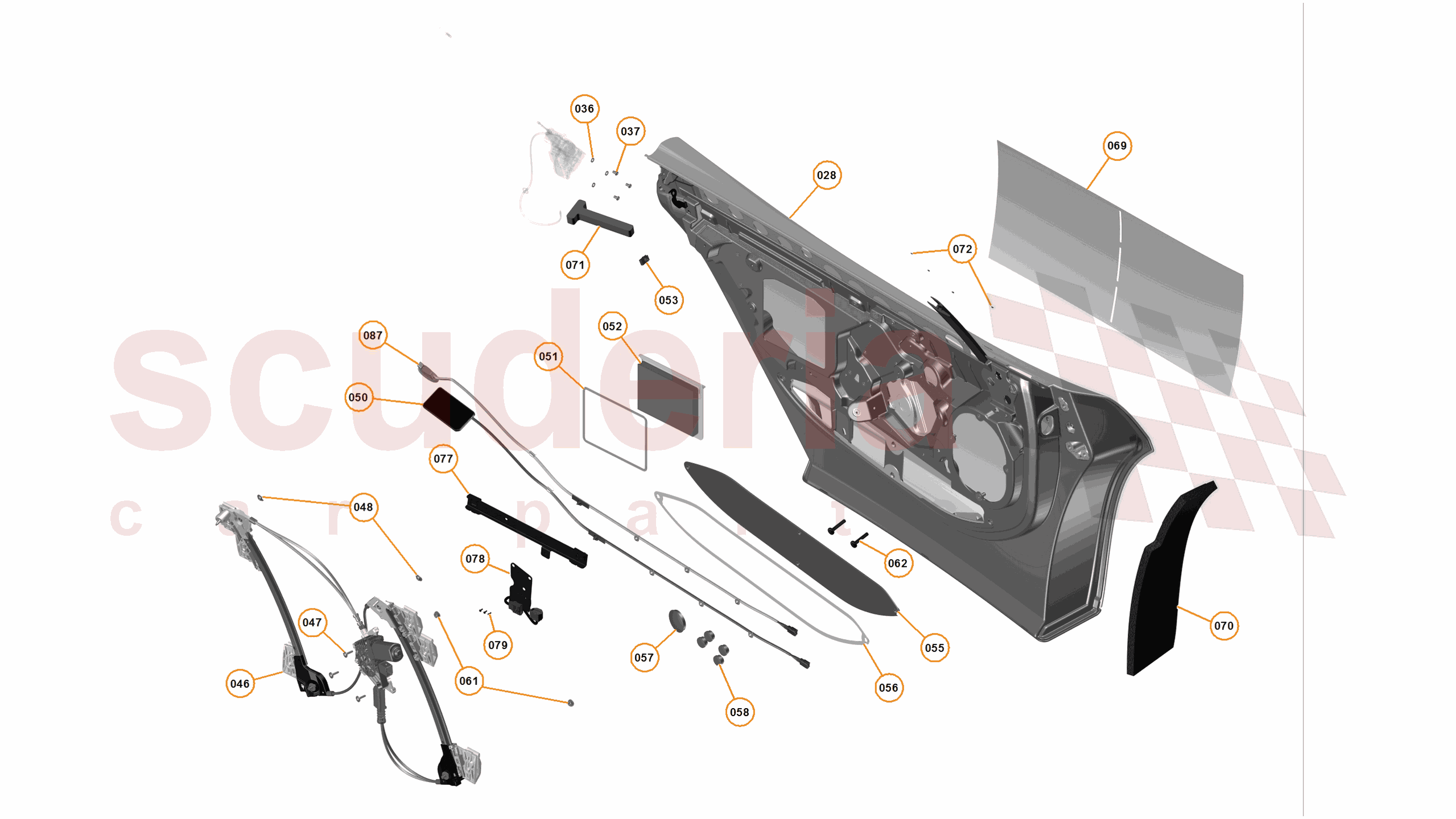 3 - A3 -CLOSURES - 3.2 - 02 - DOOR RH - INTERNAL of McLaren McLaren McLaren 625C Coupe