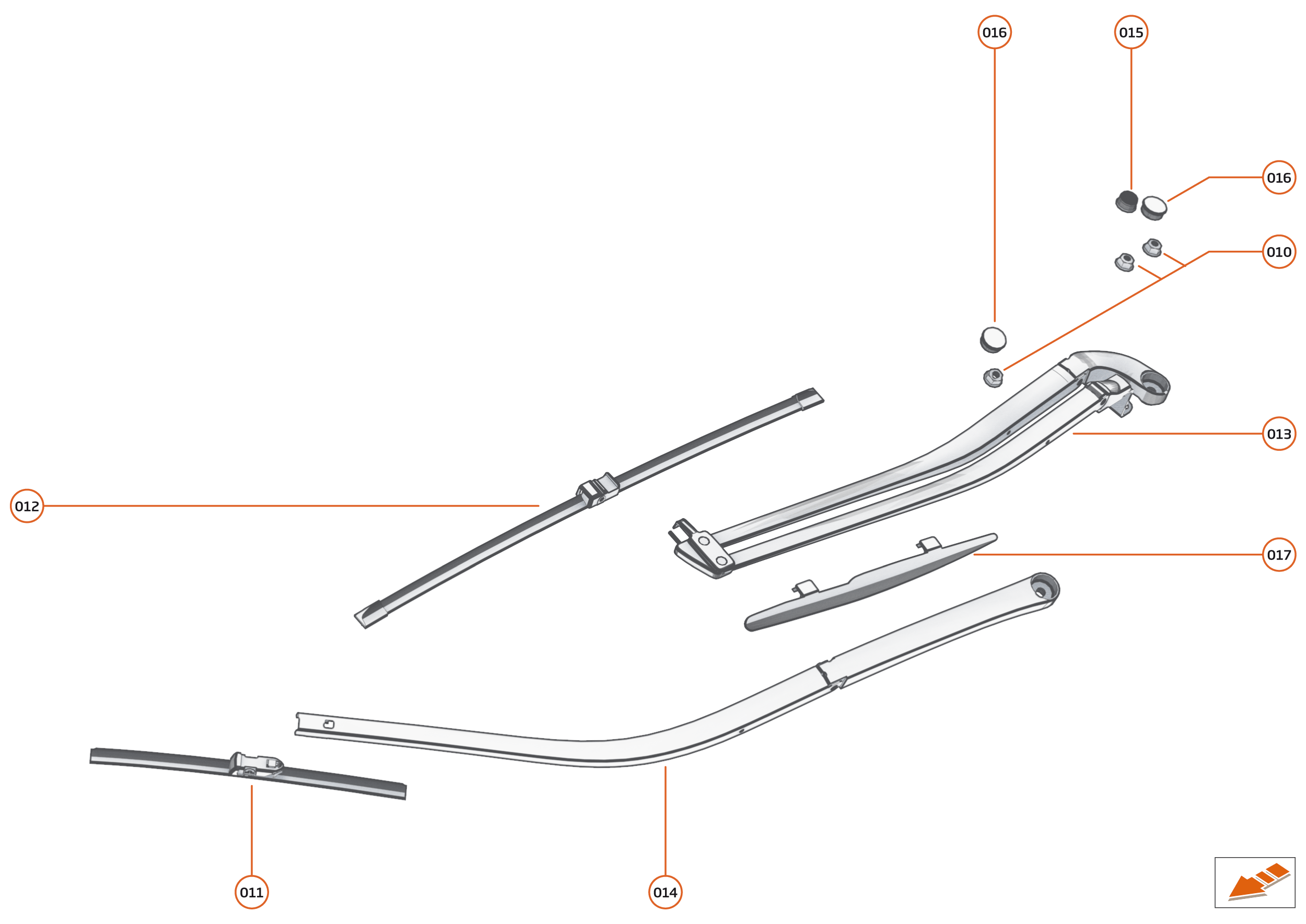 14 - WIPERS AND WASHER SYSTEM - 14.2 - WINDSCREEN WIPER ARMS of McLaren McLaren Ultimate Series McLaren Senna