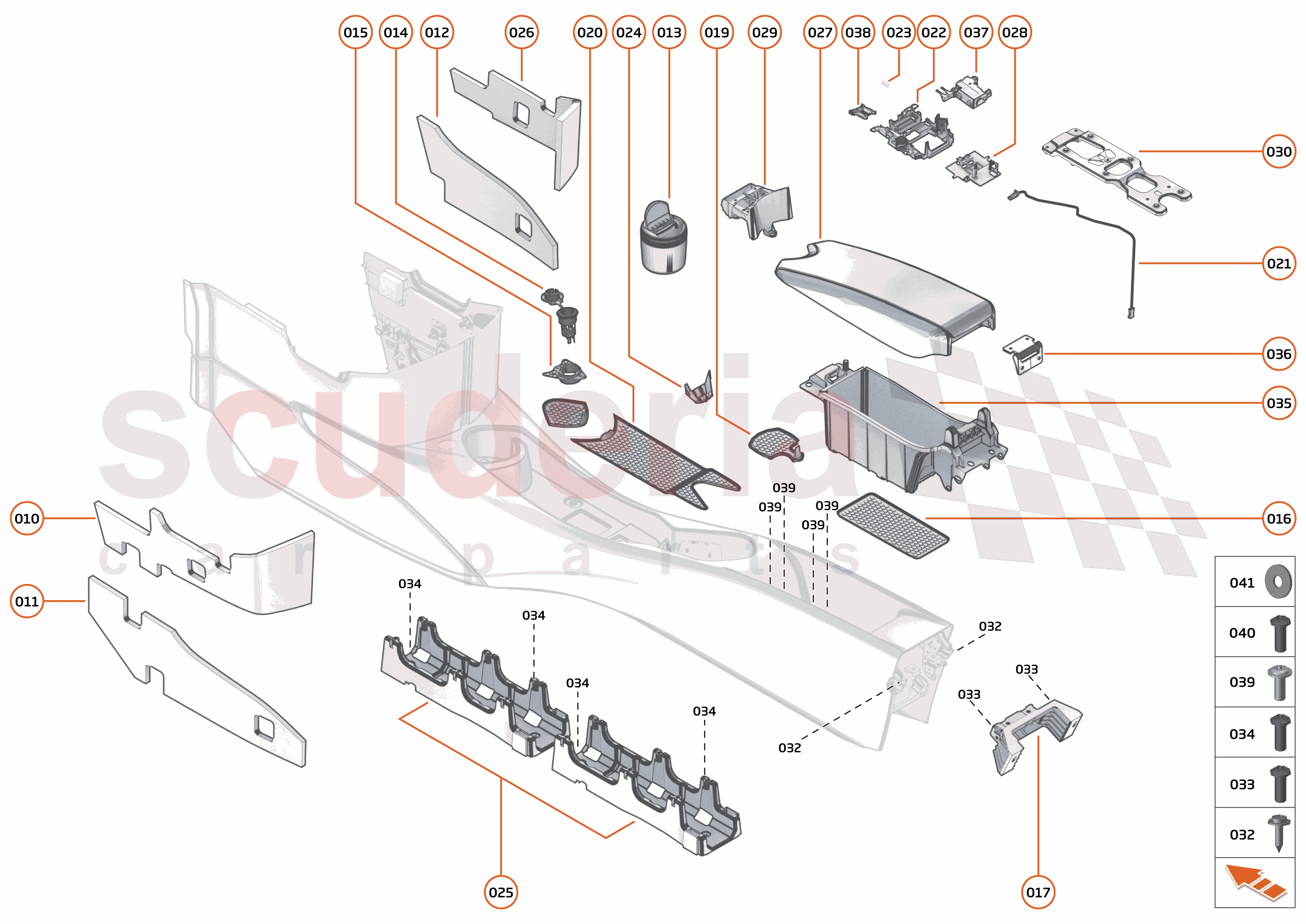 48 - INTERIOR SYSTEMS - 48.4 - ASSY TUNNEL CONSOLE - COMPONENTS & HARDWARE of McLaren McLaren McLaren 750S Coupe