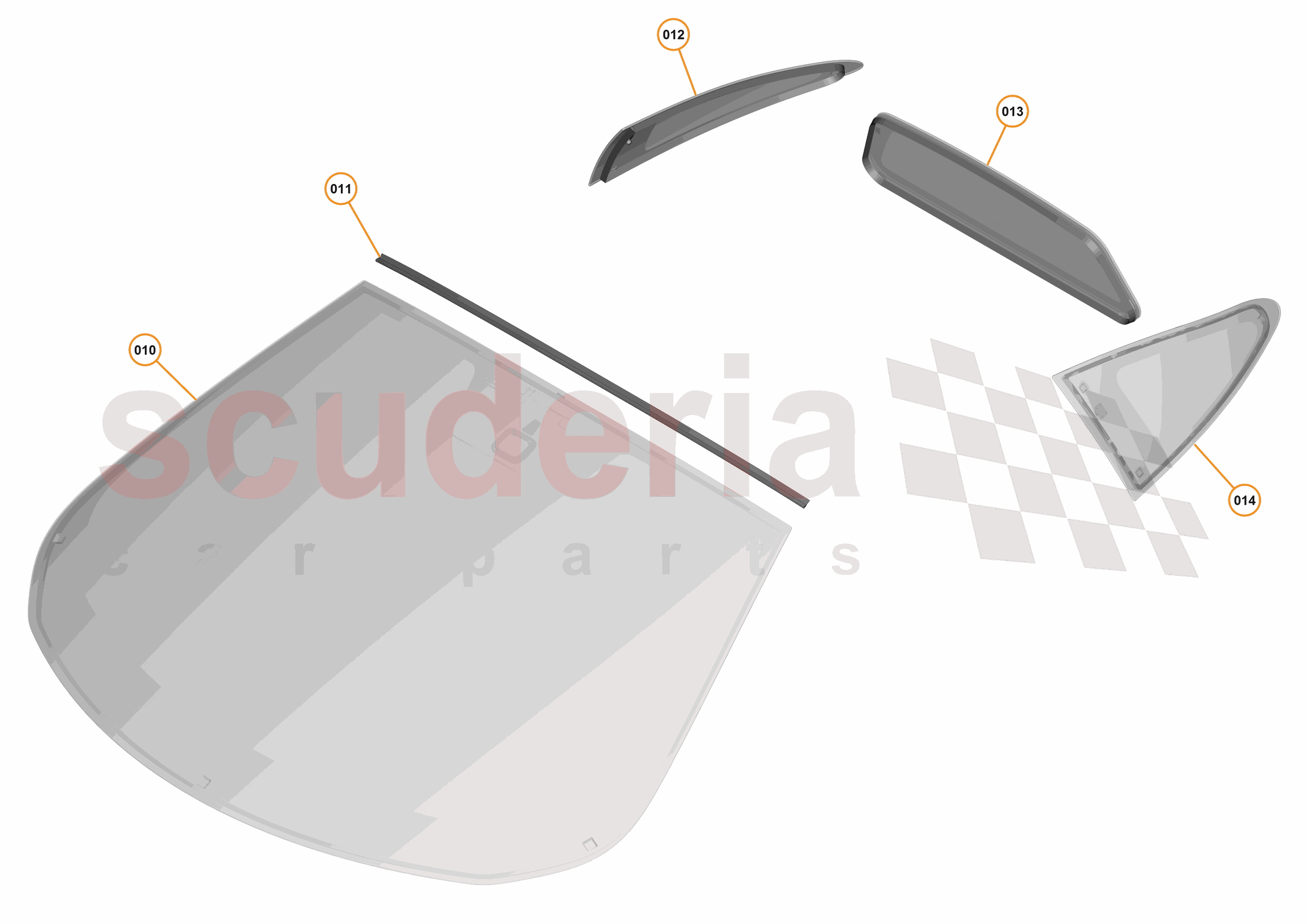 4 - A4 - PANELS, GLAZING, AND PAINT - 4.1 - 01 - GLAZING of McLaren McLaren McLaren 675LT Coupe