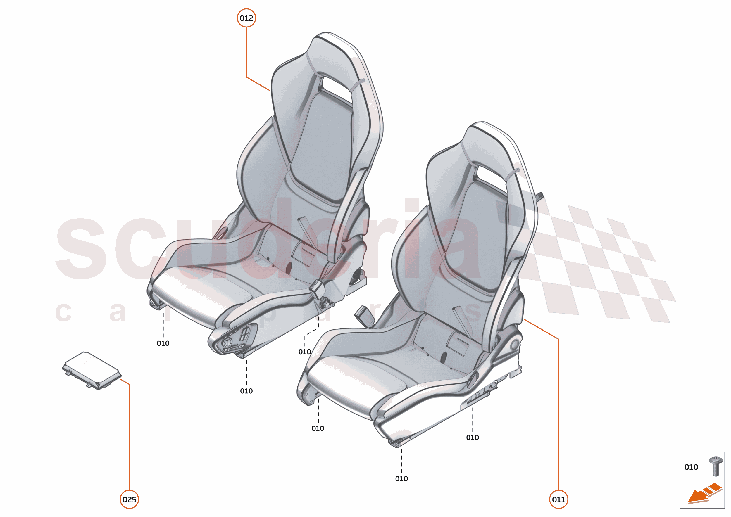 47 - INTERIOR SYSTEMS - 47.8 - SEAT ASSEMBLY - ELECTRIC of McLaren McLaren McLaren 720S Spider