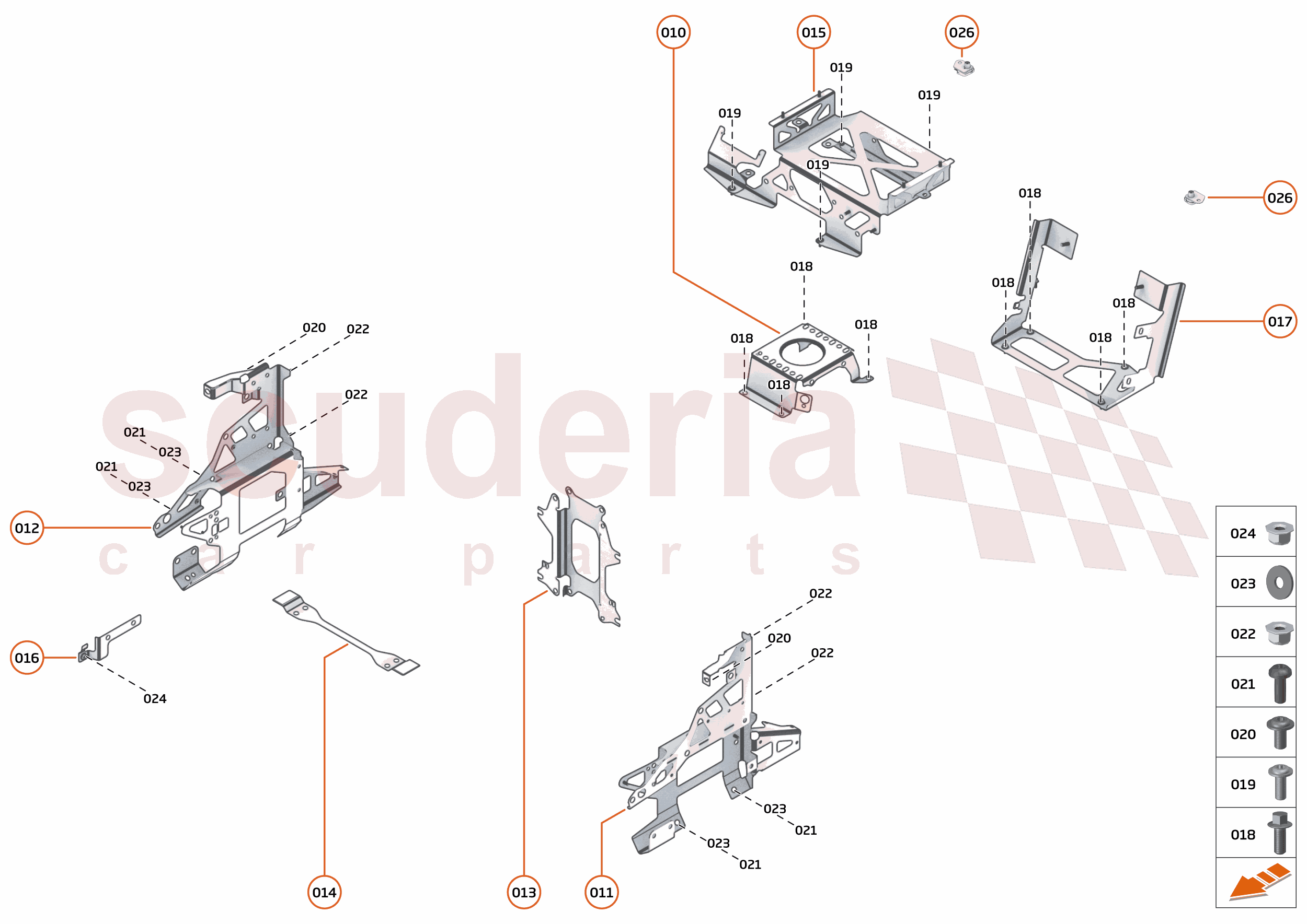 45 - ELECTRICAL HARDWARE - 45.2 - BRACKETS, GROMMETS & FIXINGS of McLaren McLaren McLaren 750S Coupe
