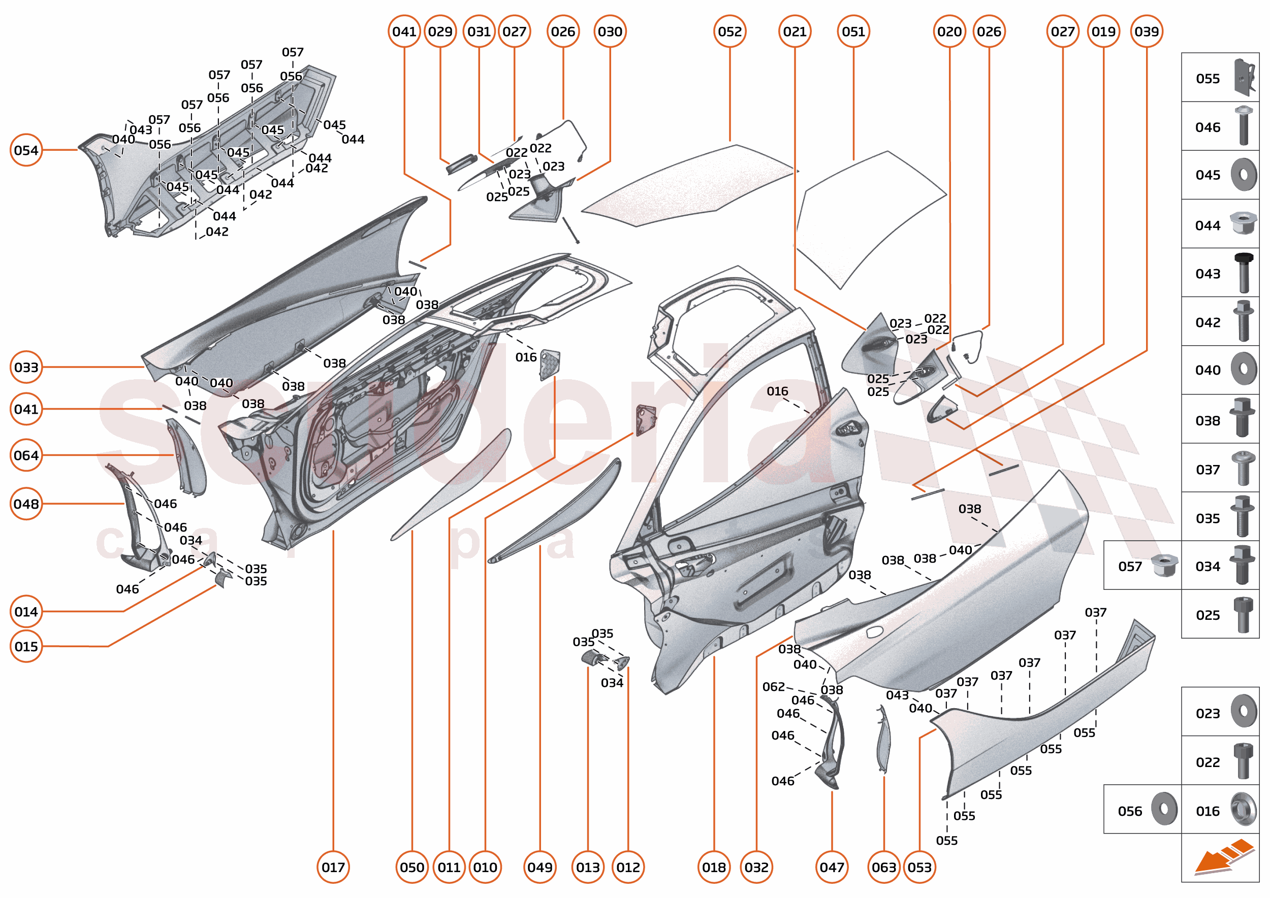 7 - CLOSURES - 7.5 - DOORS STRUCTURE of McLaren McLaren McLaren 750S Coupe