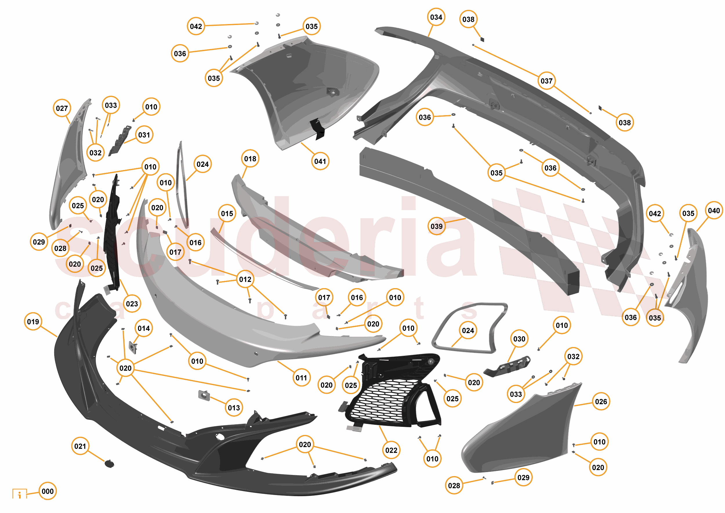 2 - A2 - EXTERIOR TRIM, LIGHTING, AND WIPERS - 2.2 - 01 - BUMPERS - 625C & 650S - STANDARD of McLaren McLaren McLaren 12C Coupe