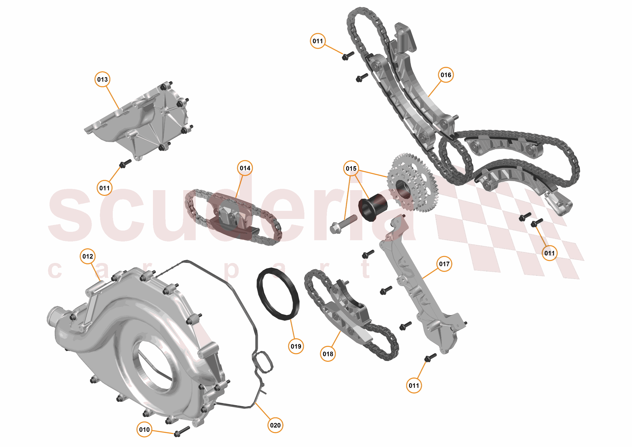 16 - F1 - POWER UNIT - 16.11 - 01 - POWER UNIT - FRONT COVER + TIMING CHAINS of McLaren McLaren McLaren 675LT Coupe