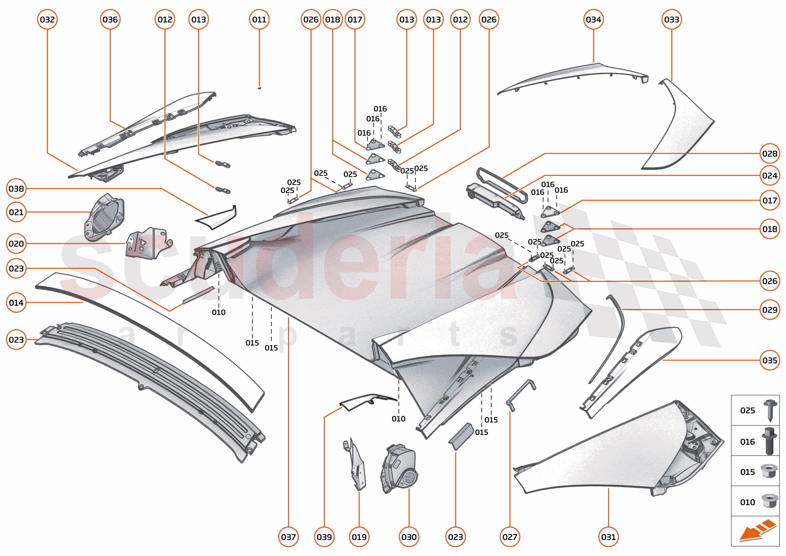 6 - PANELS - 6.5 - UPPER STRUCTURE of McLaren McLaren McLaren 720S Spider