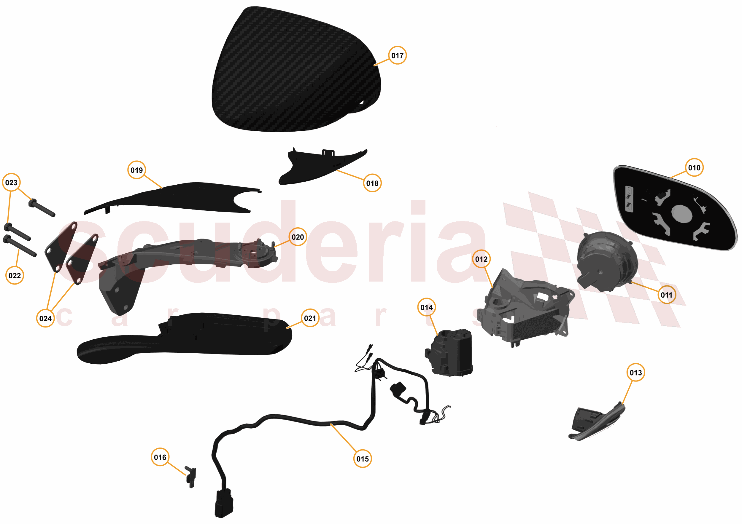 3 - A3 -CLOSURES - 3.7 - 03 - DOOR LH - SIDE MIRROR of McLaren McLaren McLaren 625C Coupe