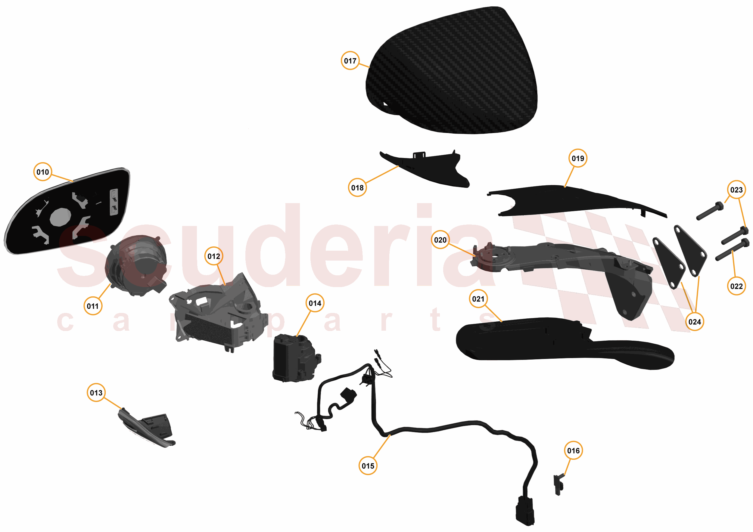 3 - A3 -CLOSURES - 3.4 - 02 - DOOR RH - SIDE MIRROR of McLaren McLaren McLaren 12C Coupe