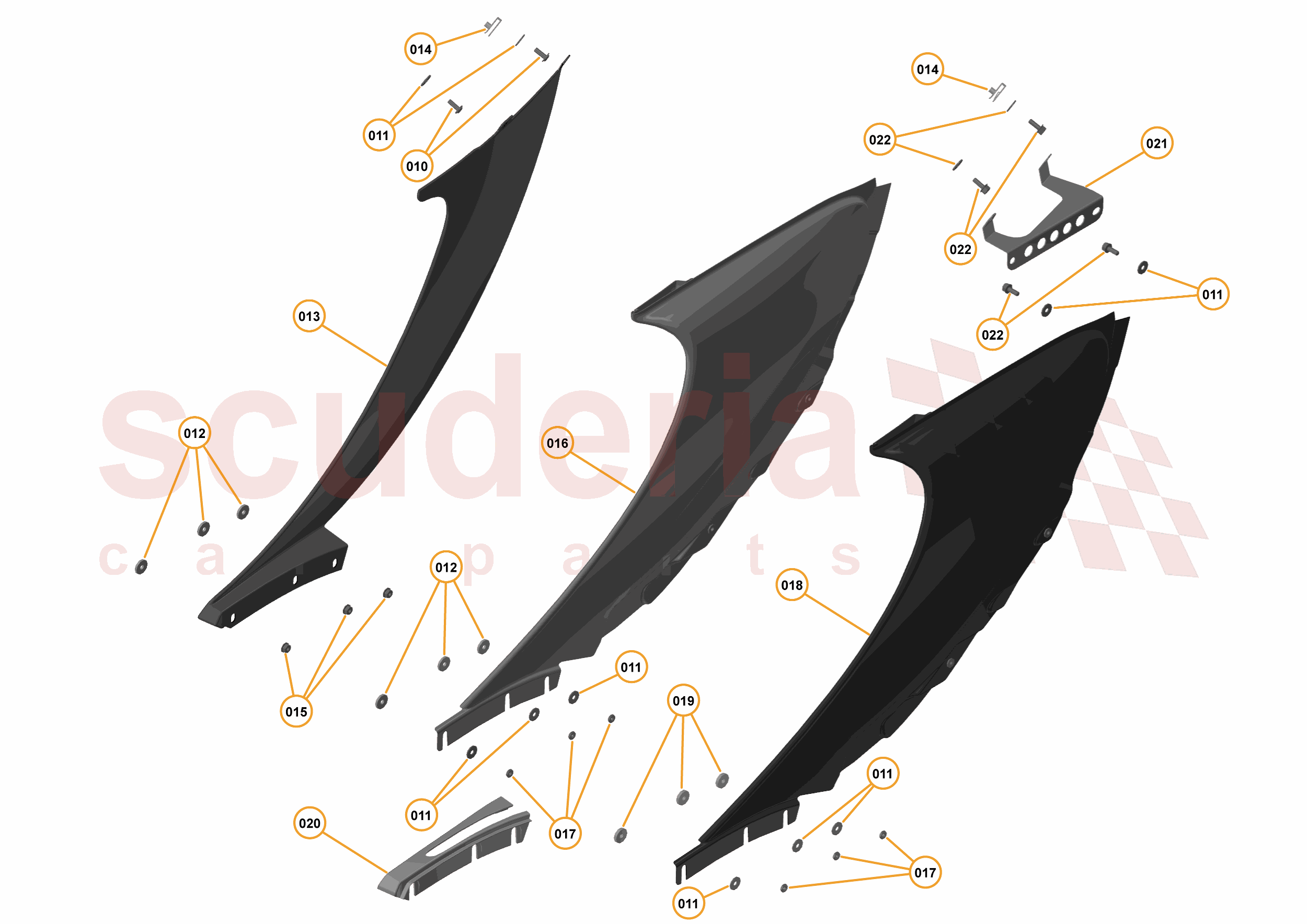 4 - A4 - PANELS, GLAZING, AND PAINT - 4.7 - 03 - SIDE INTAKE PANELS - 625C & 650S of McLaren McLaren McLaren 12C Spider