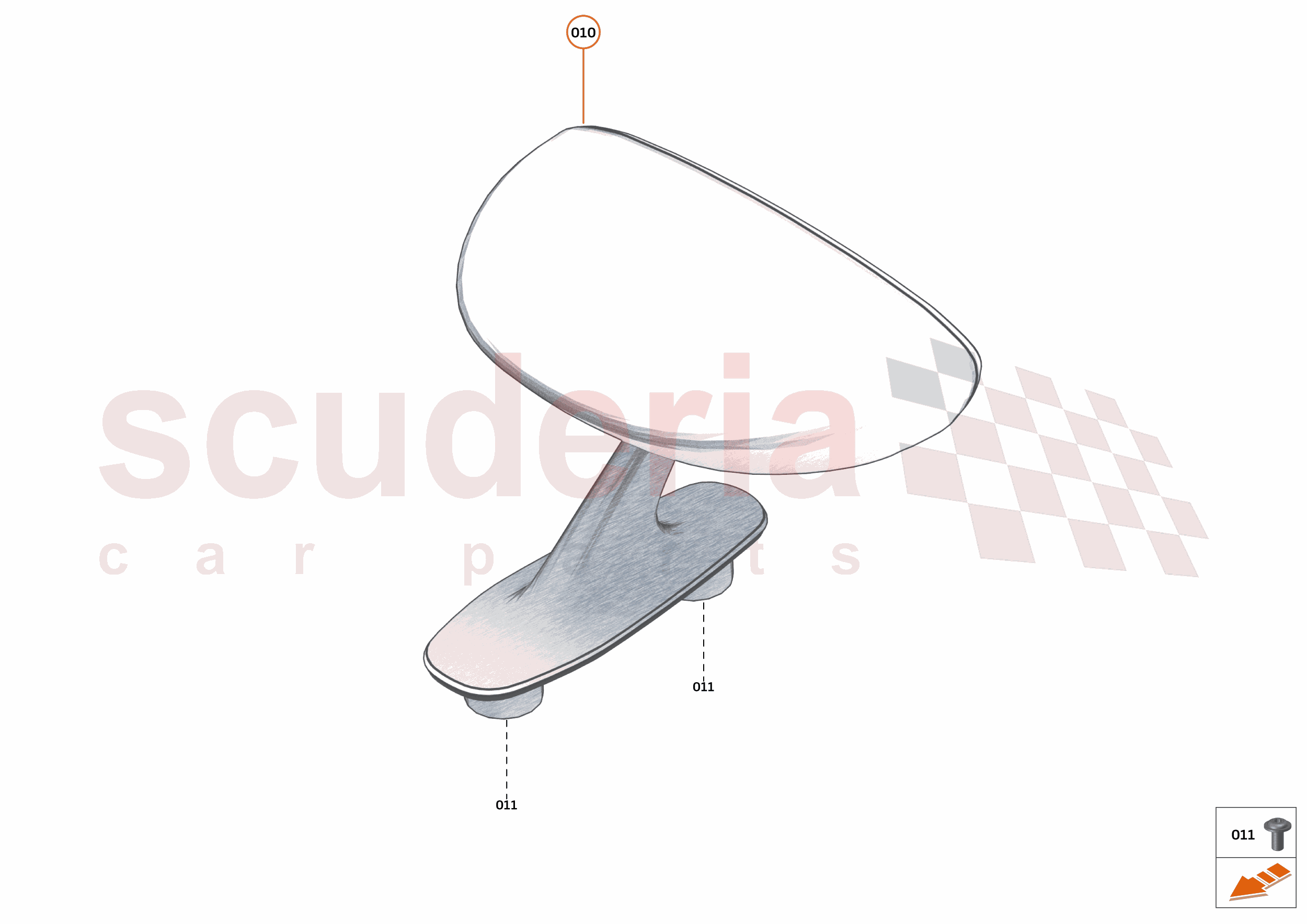42 - INTERIOR SYSTEMS - 42.4 - DRIVER MIRROR of McLaren McLaren Ultimate Series McLaren Elva