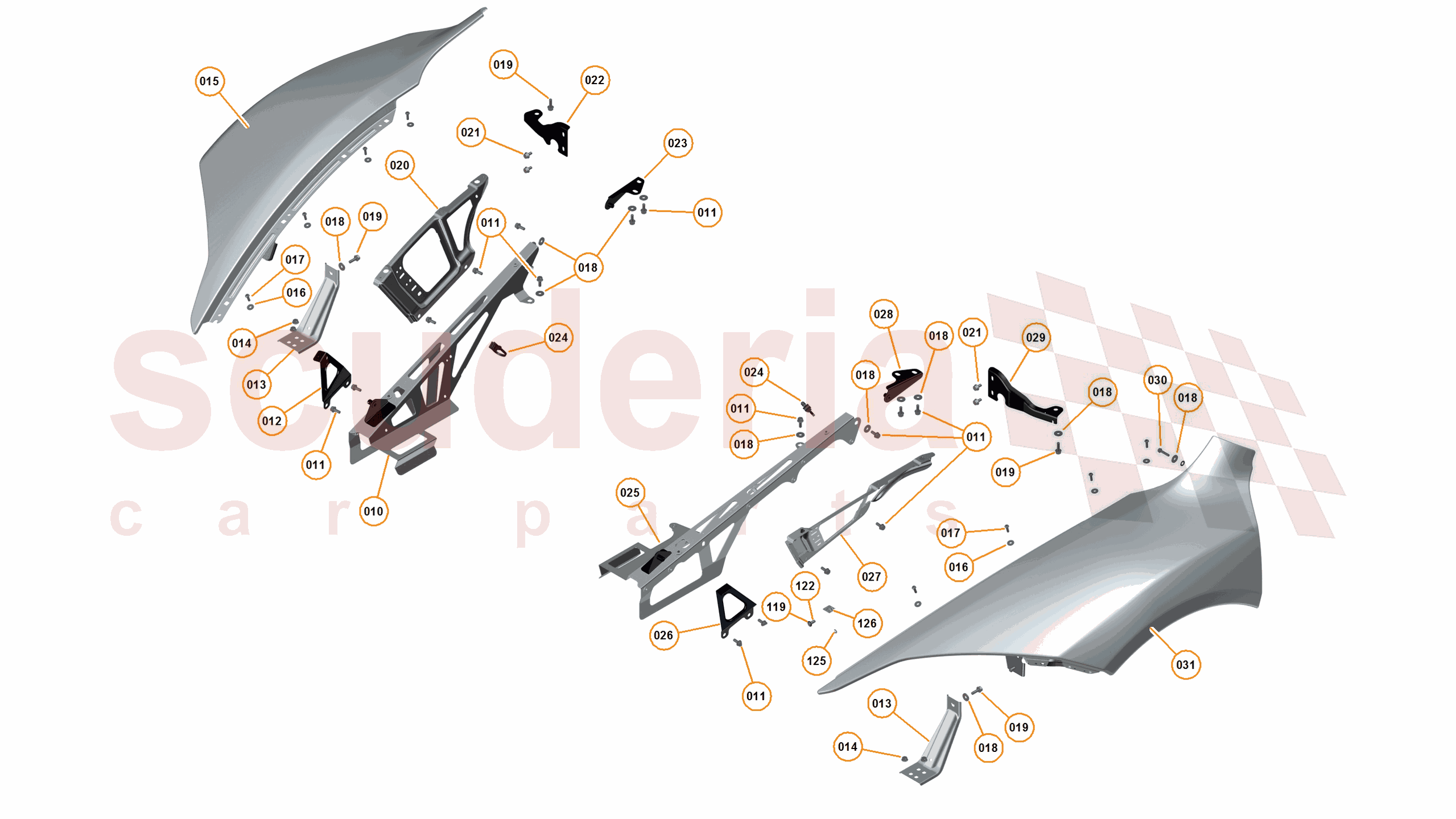 4 - A4 - PANELS, GLAZING, AND PAINT - 4.2 - 03 - FRONT FENDERS - 12C of McLaren McLaren McLaren 12C Spider