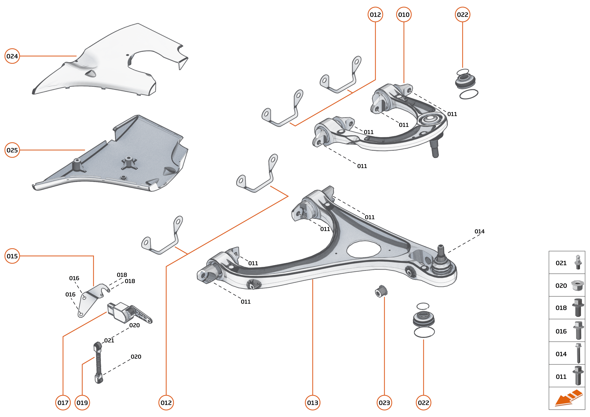 16 - SUSPENSION - 16.3 - TRANSVERSE LINKS FRONT of McLaren McLaren Ultimate Series McLaren Elva